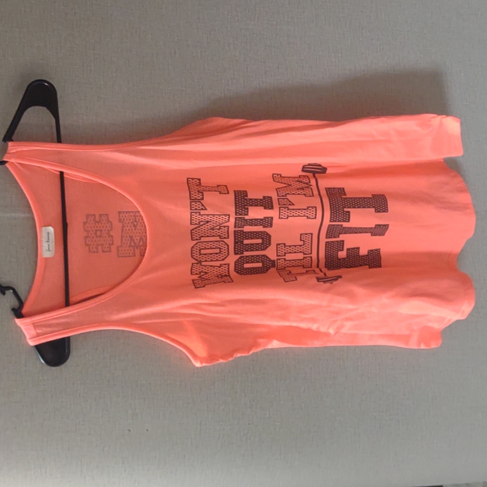 Neon orange racer back tee